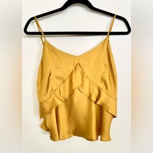 Chan Luu Silk Poly Ruffle Cami Sz M